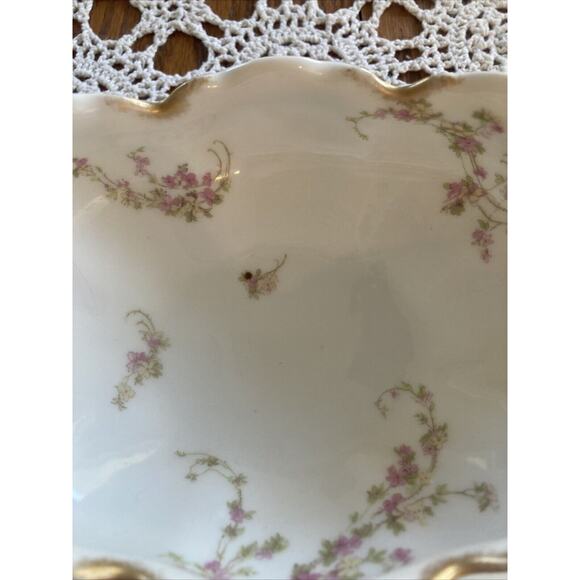 Haviland Limoges France Schleiger Gravy Boat Floral Cottagecore Antique 7” - Picture 4 of 6